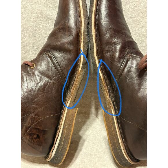 UGG Leighton Men’s Size 11 Crinkly Brown Leather Chukka Boots PLZ READ - Picture 5 of 16